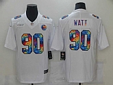 Nike Steelers 90 T.J. Watt White Vapor Untouchable Rainbow Limited Jersey,baseball caps,new era cap wholesale,wholesale hats